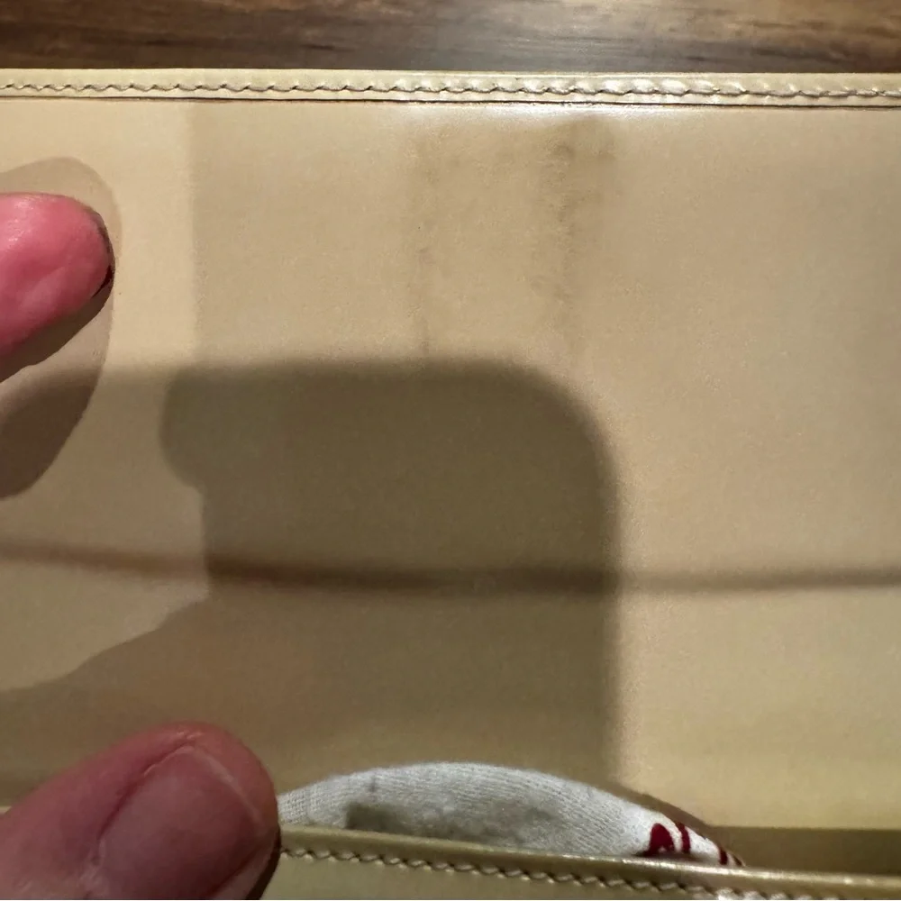Salvatore Ferragamo Tan Leather Pouch/Clutch with Silver Hardware